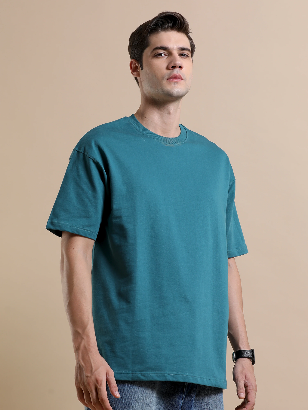 Essential Oversized Solid T-Shirt –TEAL