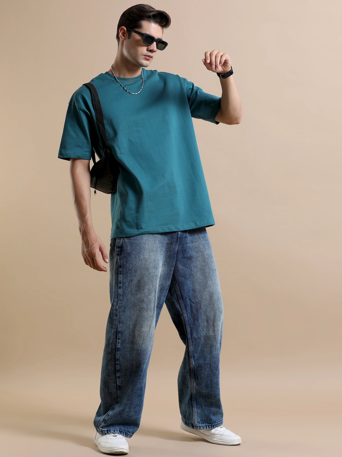 Essential Oversized Solid T-Shirt –TEAL
