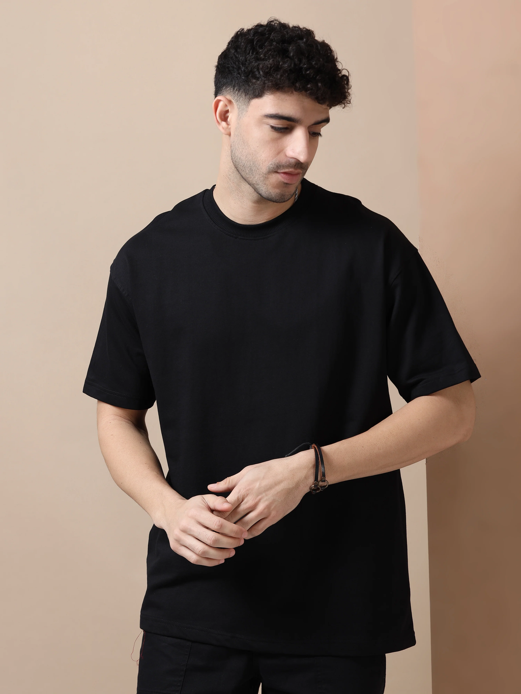 Essential Oversized Solid T-Shirt – Black