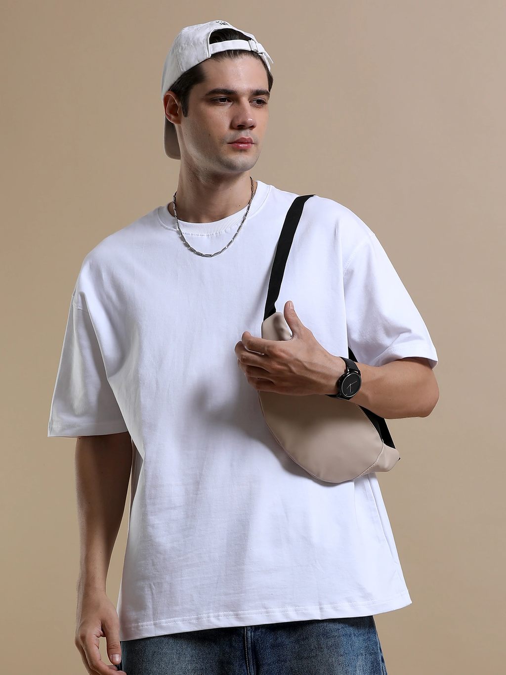 Essential Oversized Solid T-Shirt – White