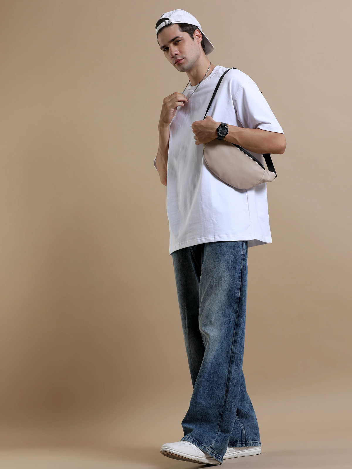 Essential Oversized Solid T-Shirt – White