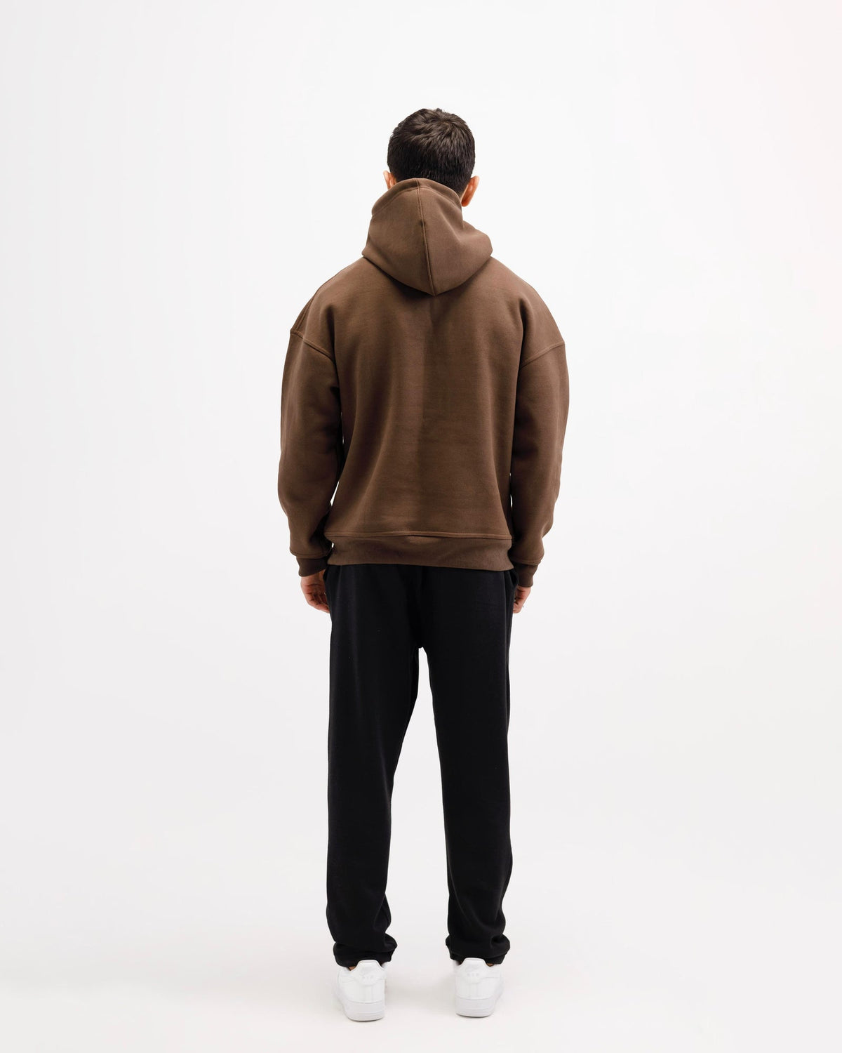 Essential Oversized Solid Hoodie – Brown