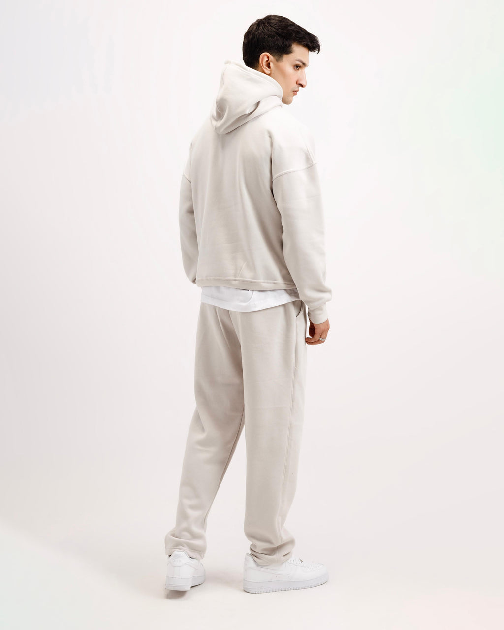 Essential Oversized Solid Hoodie – White