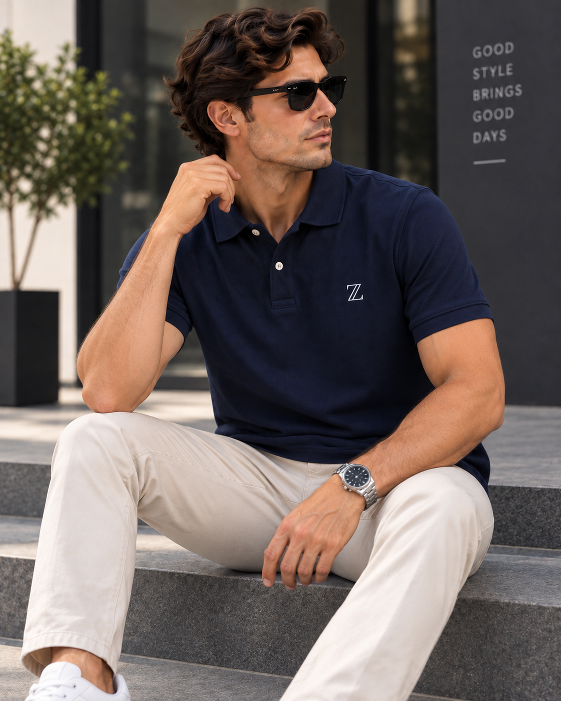 Essential Polo T-Shirt – NAVY