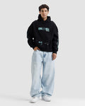 Essential Oversized Printed Hoodie – Black