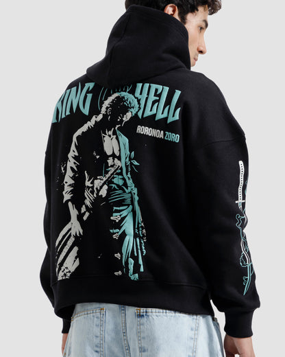 Essential Oversized Printed Hoodie – Black