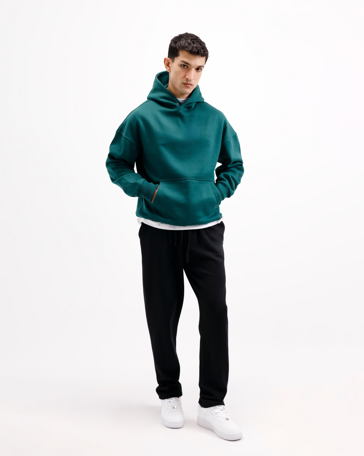 Essential Oversized Solid Hoodie – Teal